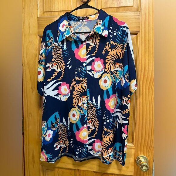 SHEIN size XL tropical button up shirt - Picture 1 of 9
